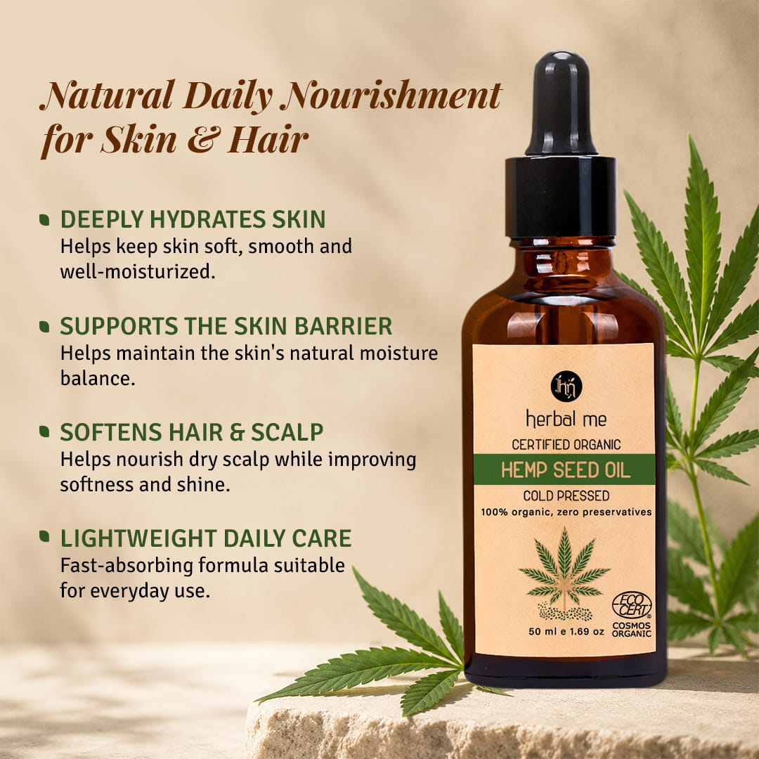 Hemp Seed Oil - 100% Organic - Ecocert Certified - 50 ml