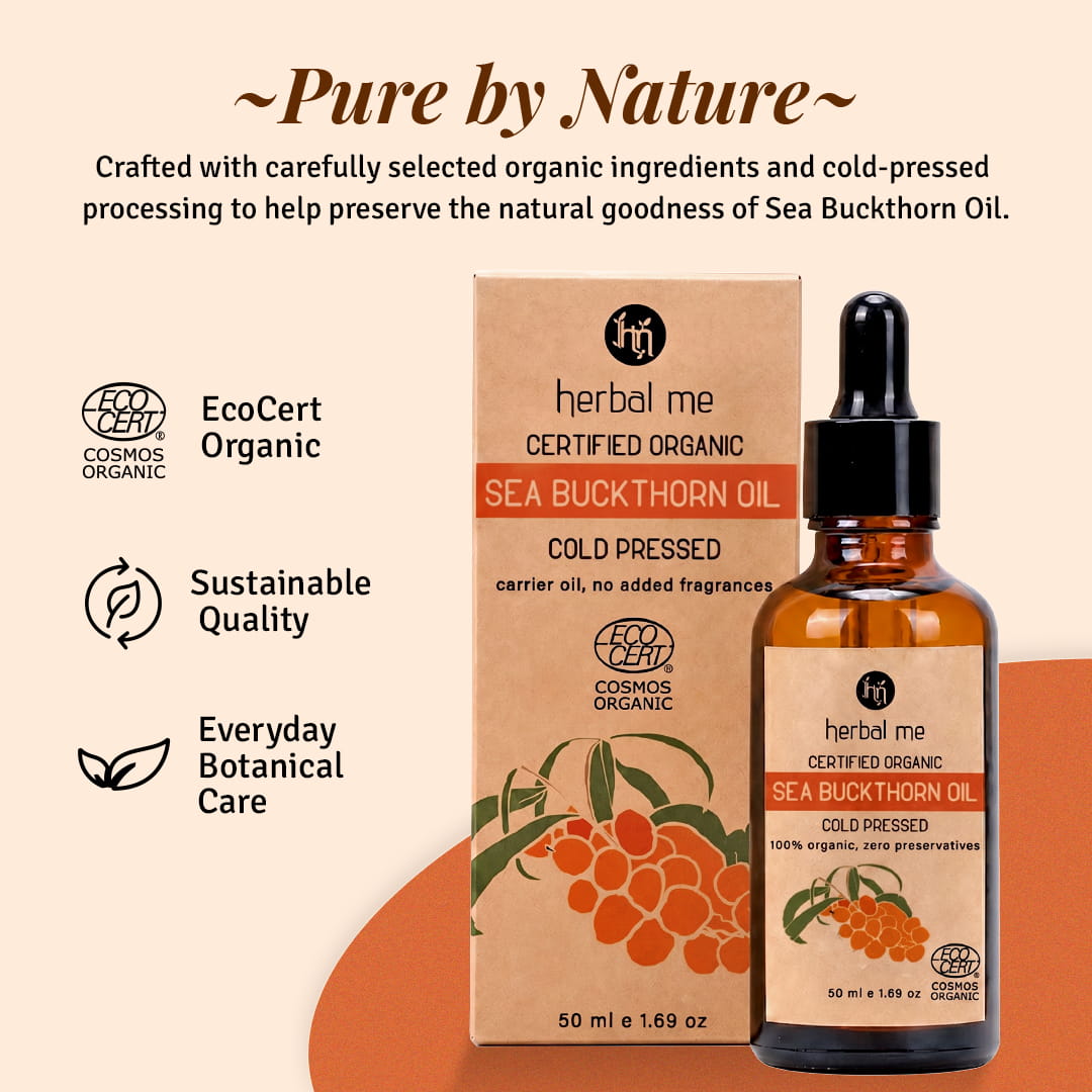 Sea Buckthorn Oil - 100%  Organic - Ecocert Certified - 50 ml