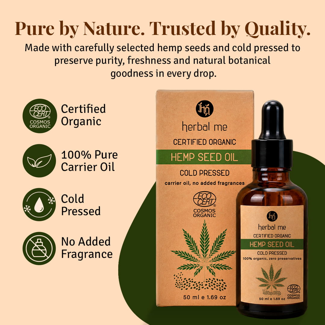 Hemp Seed Oil - 100% Organic - Ecocert Certified - 50 ml