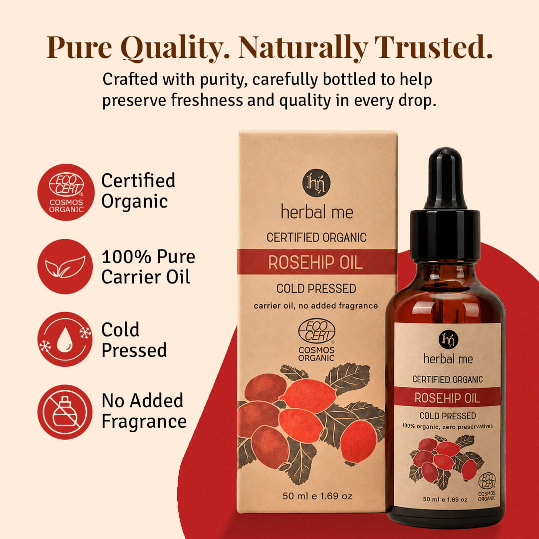 Rosehip Oil - 100% Organic - Ecocert Certified - 50 ml